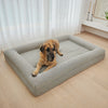 Large grey dog bed with a Great Dane lying comfortably on it