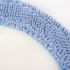 Powder blue slip cover for Barneycles Curl dog bed featuring soft textured material
