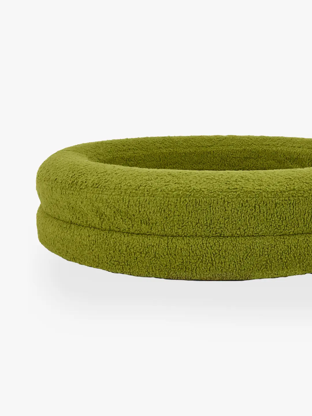 Matcha green luxury dog bed with a soft, plush texture